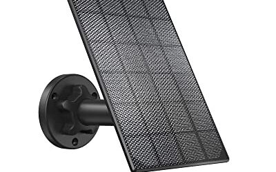 ZOSI Solar Panel Power Supply,IP66 Weatherproof,Non-Stop Charging for ZOSI Wire Free Home Security Outdoor Rechargeable Battery Cameras C1 Pro,C306 Pro