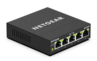 NETGEAR 5-Port Gigabit Ethernet Plus Switch (GS305E) – Desktop or Wall Mount, Home Network Hub, Office Ethernet Splitter, Silent Operation