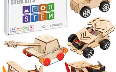5 in 1 STEM Kits, STEM Projects for Kids Ages 8-12, Wooden Model Car Kits, Gifts for Boys 8-12, 3D Puzzles, Science Educational Crafts Building Kit, Toys for 8 9 10 11 12 13 Year Old Boys and Girls