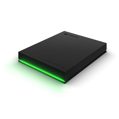 Seagate Game Drive for Xbox 4TB External Hard Drive Portable HDD – USB 3.2 Gen 1, Black with built-in green LED bar , Xbox Certified, 3 year Rescue Services (STKX4000402)