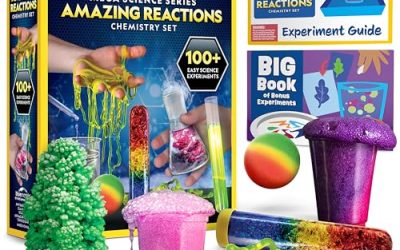 NATIONAL GEOGRAPHIC Amazing Chemistry Set – Chemistry Kit with 45 Science Experiments Including Crystal Growing and Reactions, Science Kit for Kids, STEM Gift for Boys and Girls (Amazon Exclusive)